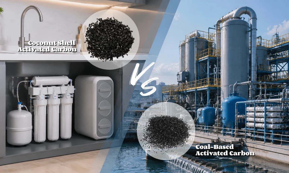 Coconut shell vs coal-based activated carbon for water purification